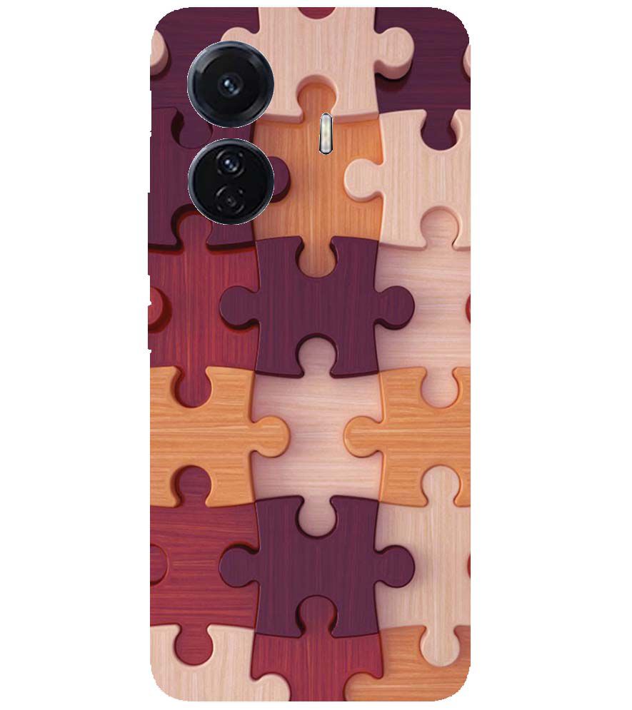 D2046-Wooden Jigsaw Back Cover for vivo T1 Pro