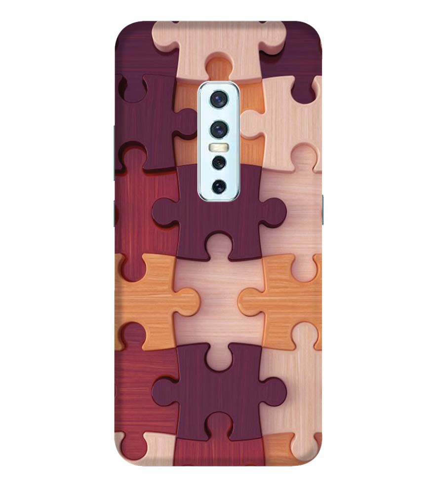 D2046-Wooden Jigsaw Back Cover for Vivo V17 Pro