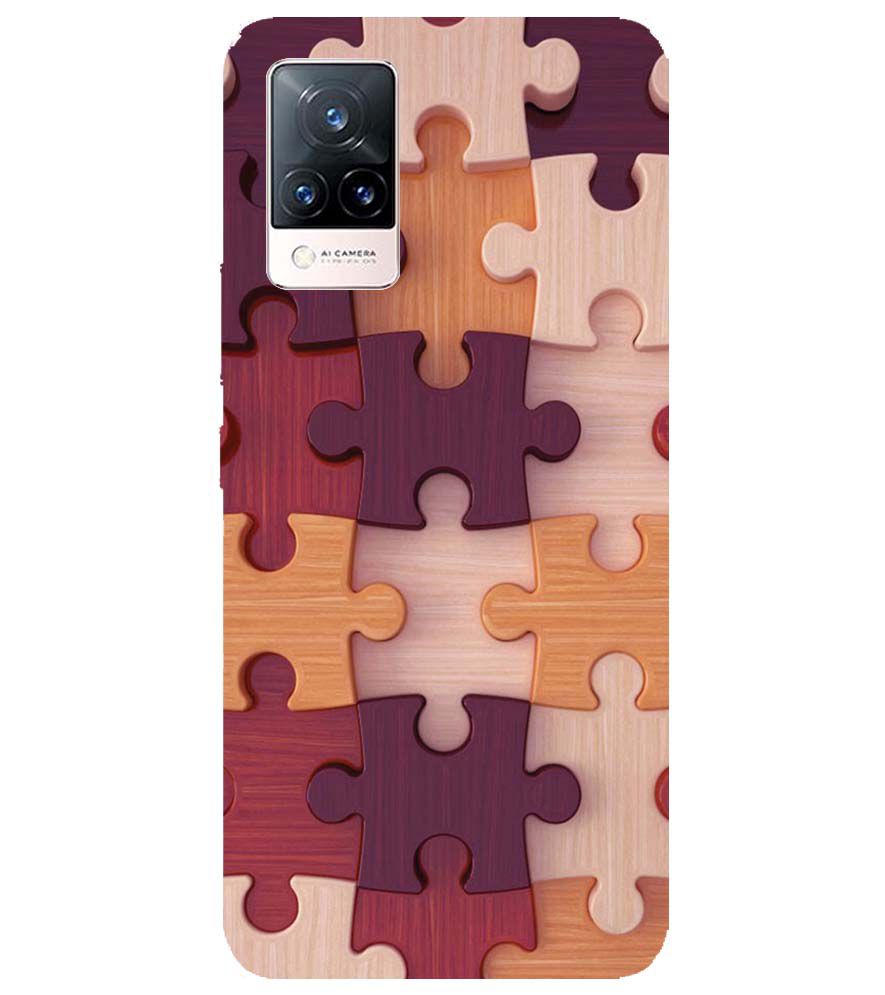 D2046-Wooden Jigsaw Back Cover for Vivo V21 5G