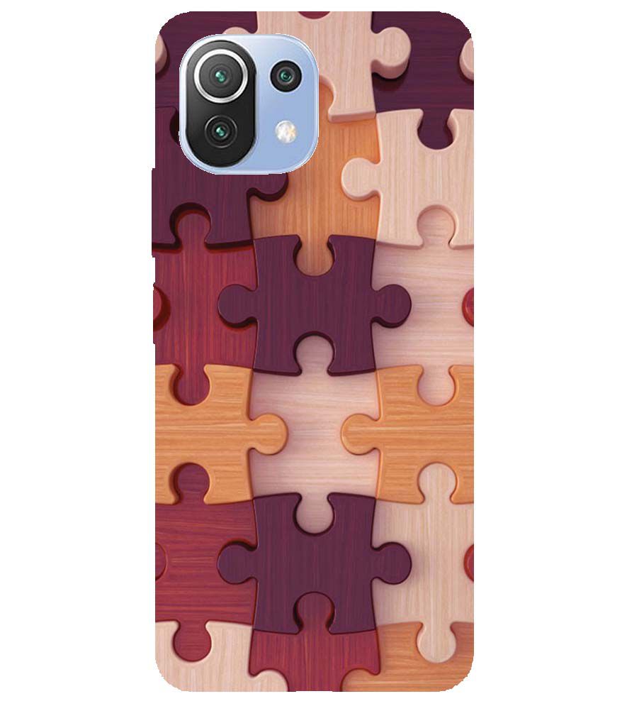 D2046-Wooden Jigsaw Back Cover for Xiaomi Mi 11 Lite