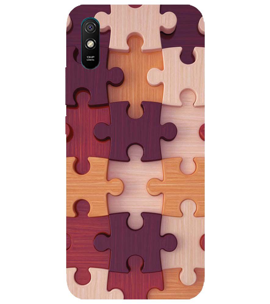 D2046-Wooden Jigsaw Back Cover for Xiaomi Redmi 9i