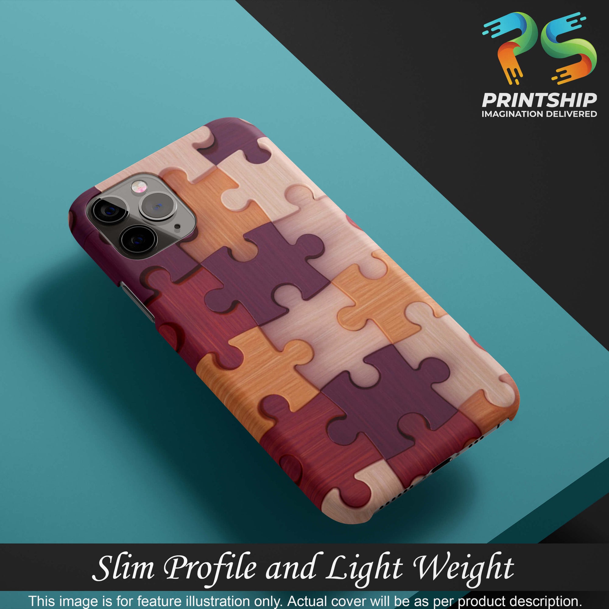 D2046-Wooden Jigsaw Back Cover for Realme V13 5G-Image4