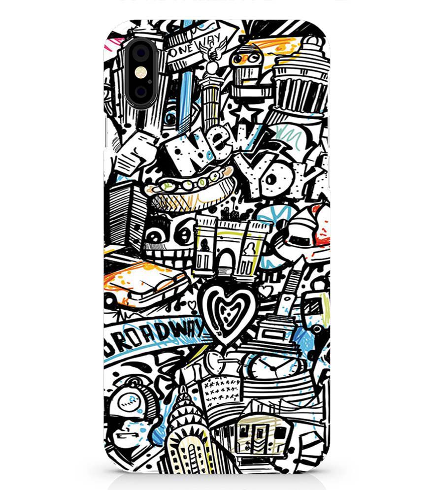 D2074-Cool Graffiti Back Cover for Apple iPhone X