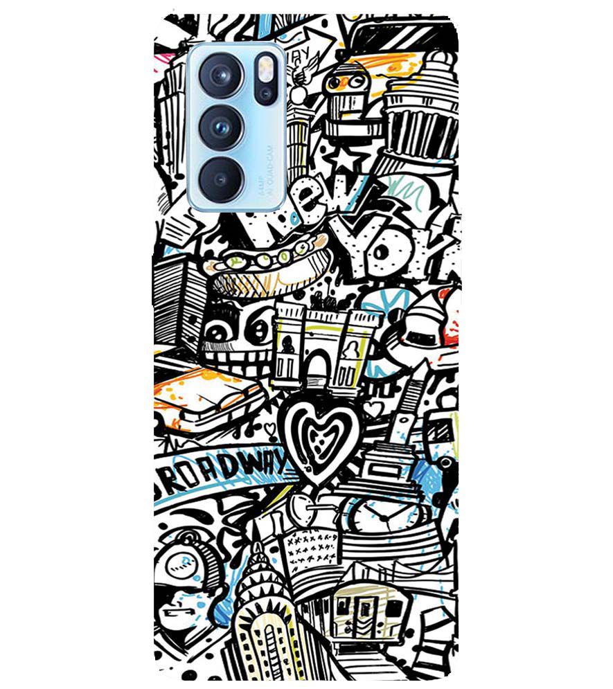 D2074-Cool Graffiti Back Cover for Oppo Reno6 5G