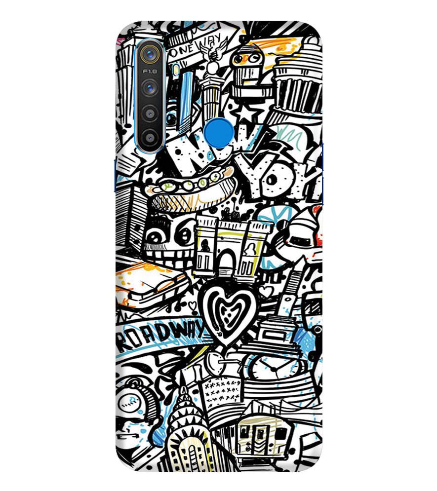 D2074-Cool Graffiti Back Cover for Realme 5