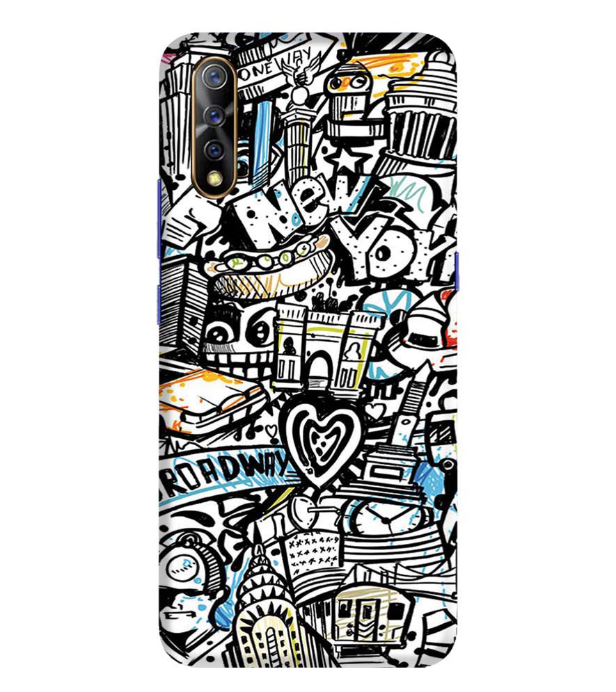 D2074-Cool Graffiti Back Cover for Vivo S1