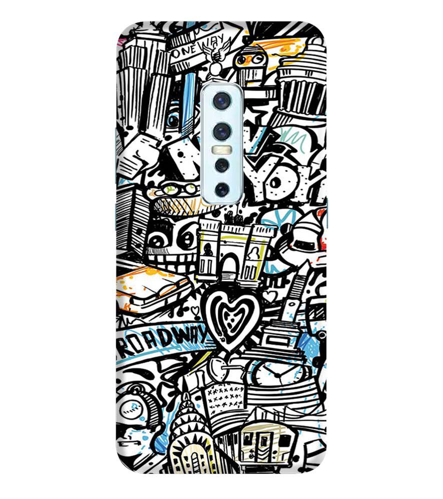 D2074-Cool Graffiti Back Cover for Vivo V17 Pro