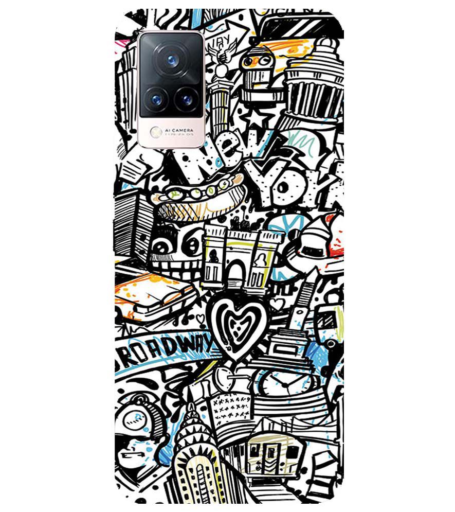 D2074-Cool Graffiti Back Cover for Vivo V21 5G