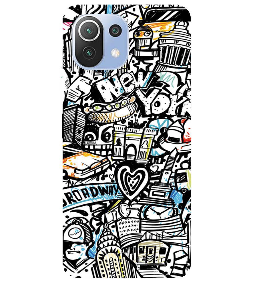 D2074-Cool Graffiti Back Cover for Xiaomi Mi 11 Lite