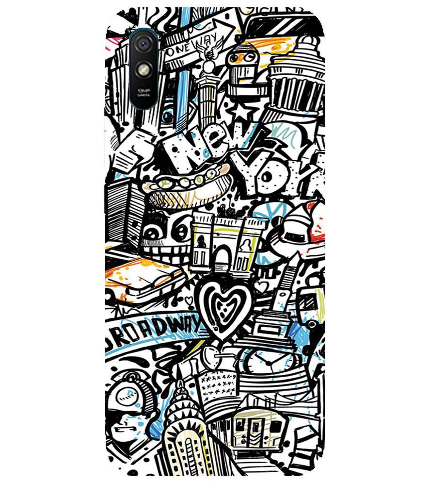 D2074-Cool Graffiti Back Cover for Xiaomi Redmi 9i