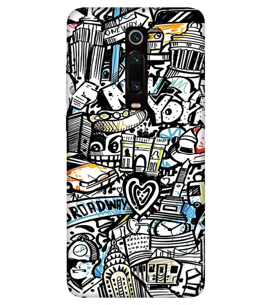 D2074-Cool Graffiti Back Cover for Xiaomi Redmi K20 and K20 Pro