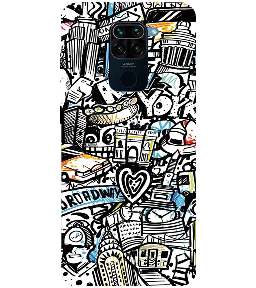 D2074-Cool Graffiti Back Cover for Xiaomi Redmi Note 9