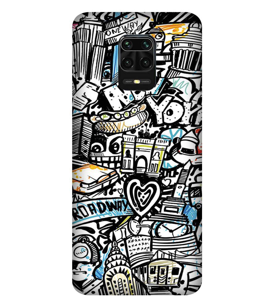 D2074-Cool Graffiti Back Cover for Xiaomi Redmi Note 9 Pro