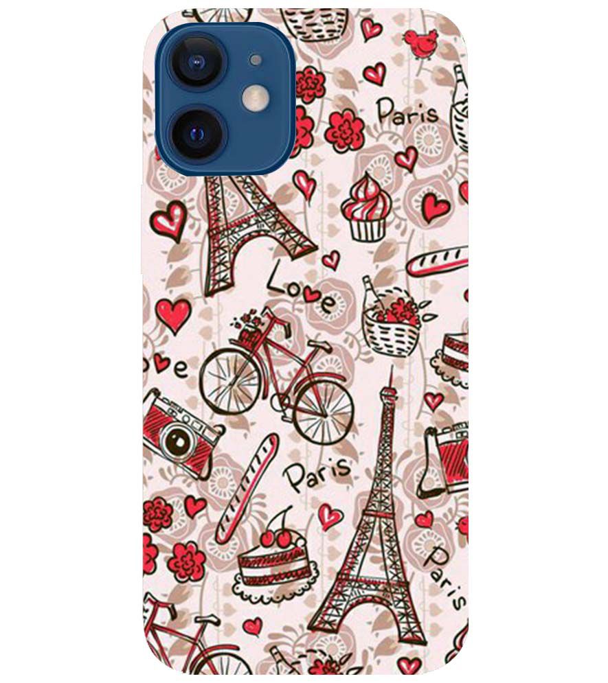 D2109-Love In Paris Back Cover for Apple iPhone 12 Mini