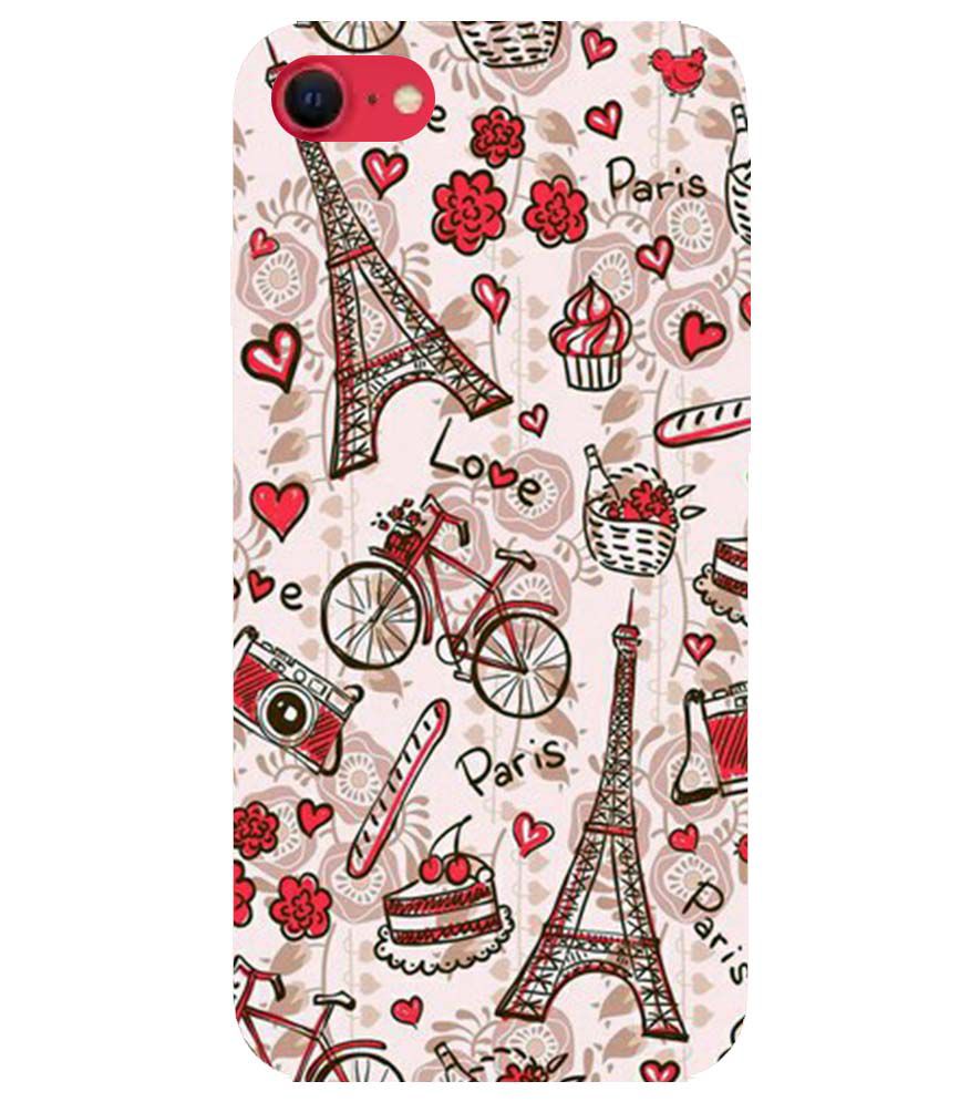 D2109-Love In Paris Back Cover for Apple iPhone SE (2020)