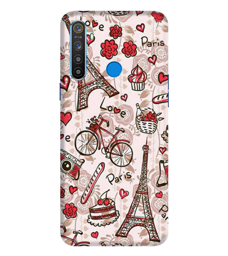 D2109-Love In Paris Back Cover for Realme 5i