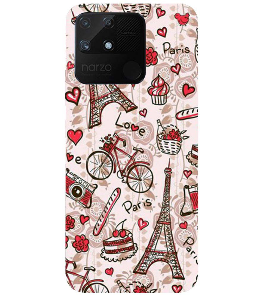 D2109-Love In Paris Back Cover for Realme Narzo 50A