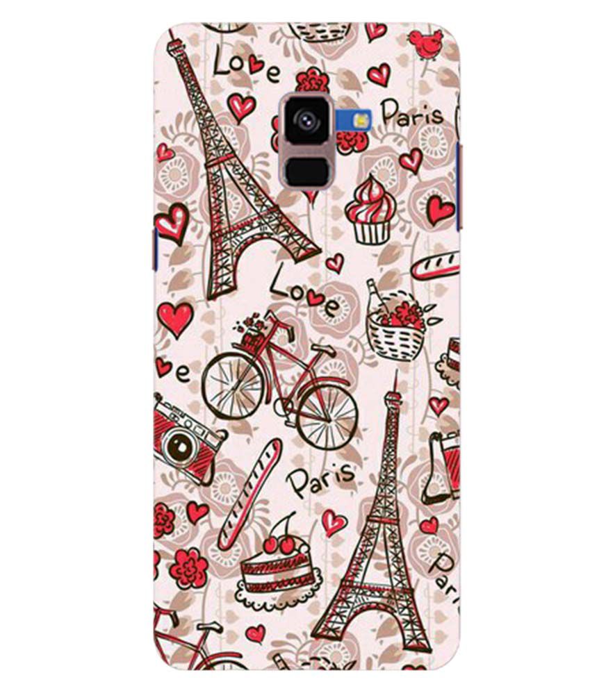 D2109-Love In Paris Back Cover for Samsung Galaxy A8 Plus