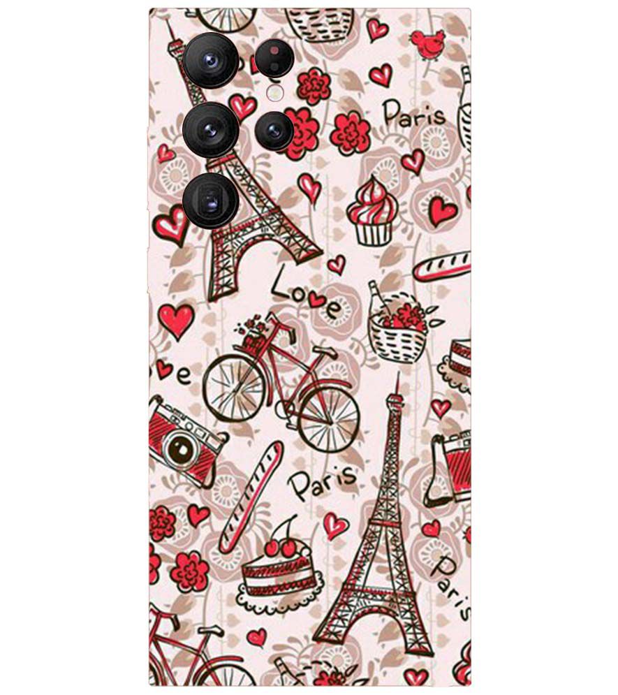 D2109-Love In Paris Back Cover for Samsung Galaxy S22 Ultra 5G