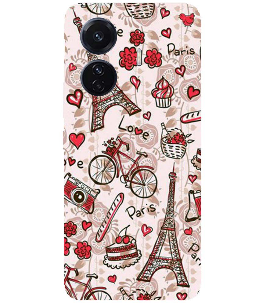 D2109-Love In Paris Back Cover for vivo T1 Pro