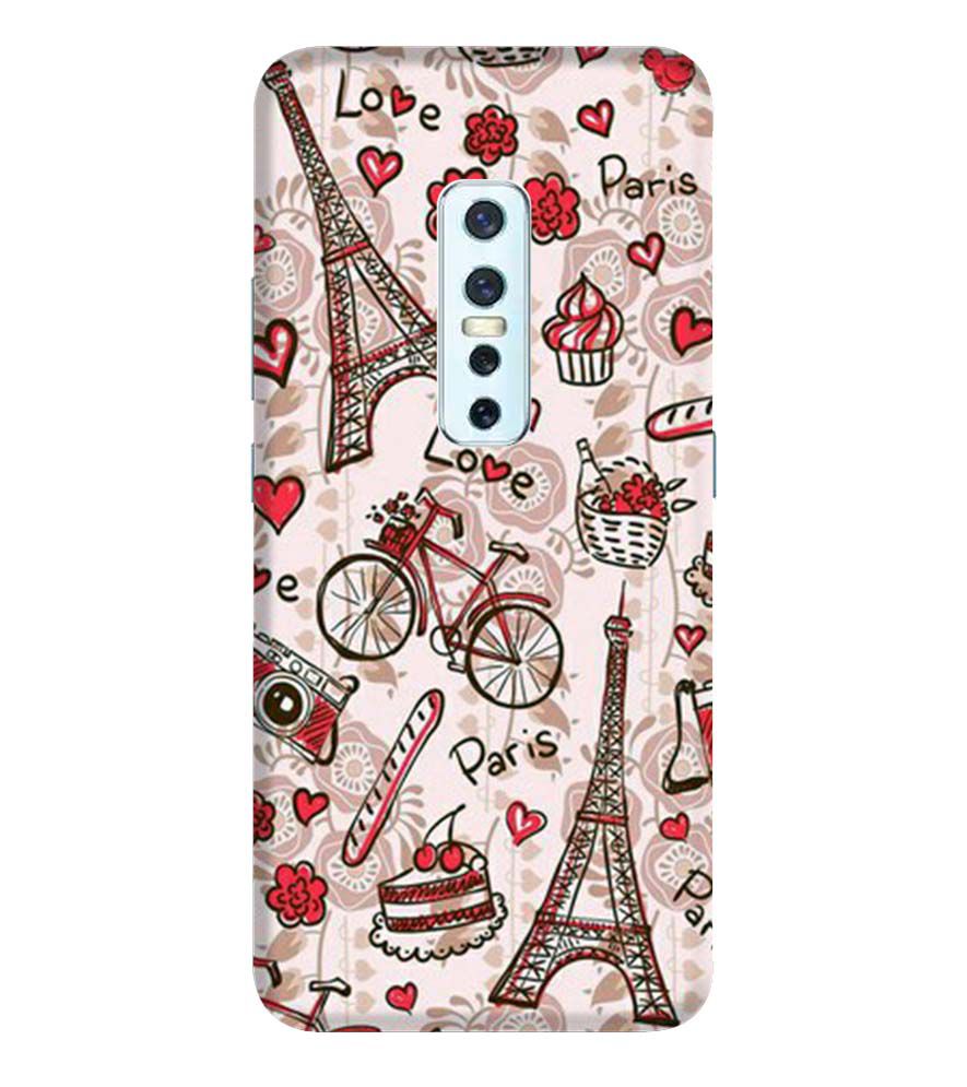 D2109-Love In Paris Back Cover for Vivo V17 Pro