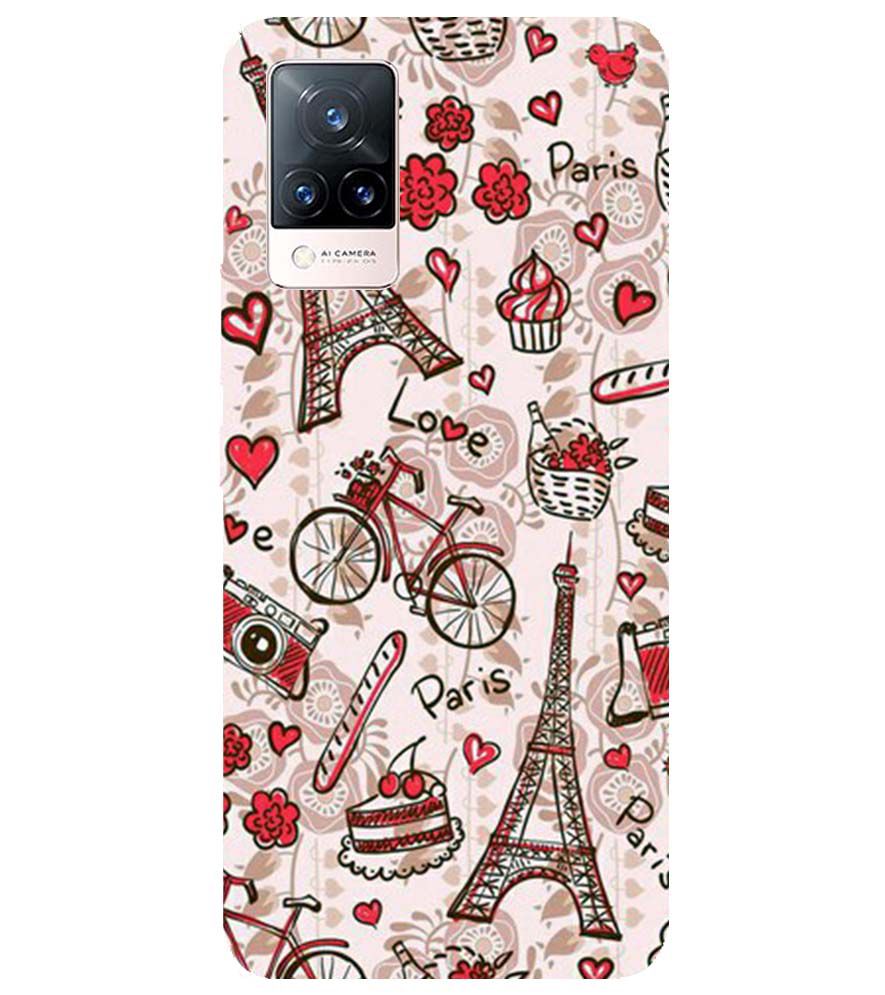 D2109-Love In Paris Back Cover for Vivo V21 5G