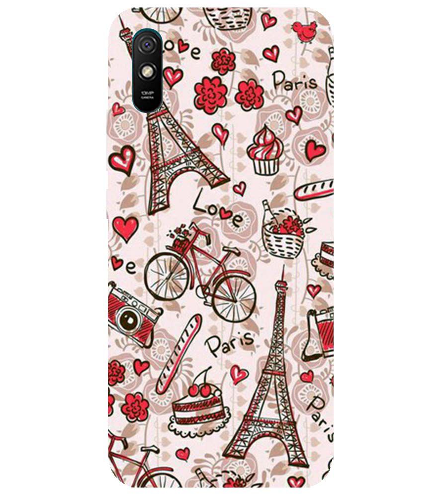 D2109-Love In Paris Back Cover for Xiaomi Redmi 9i