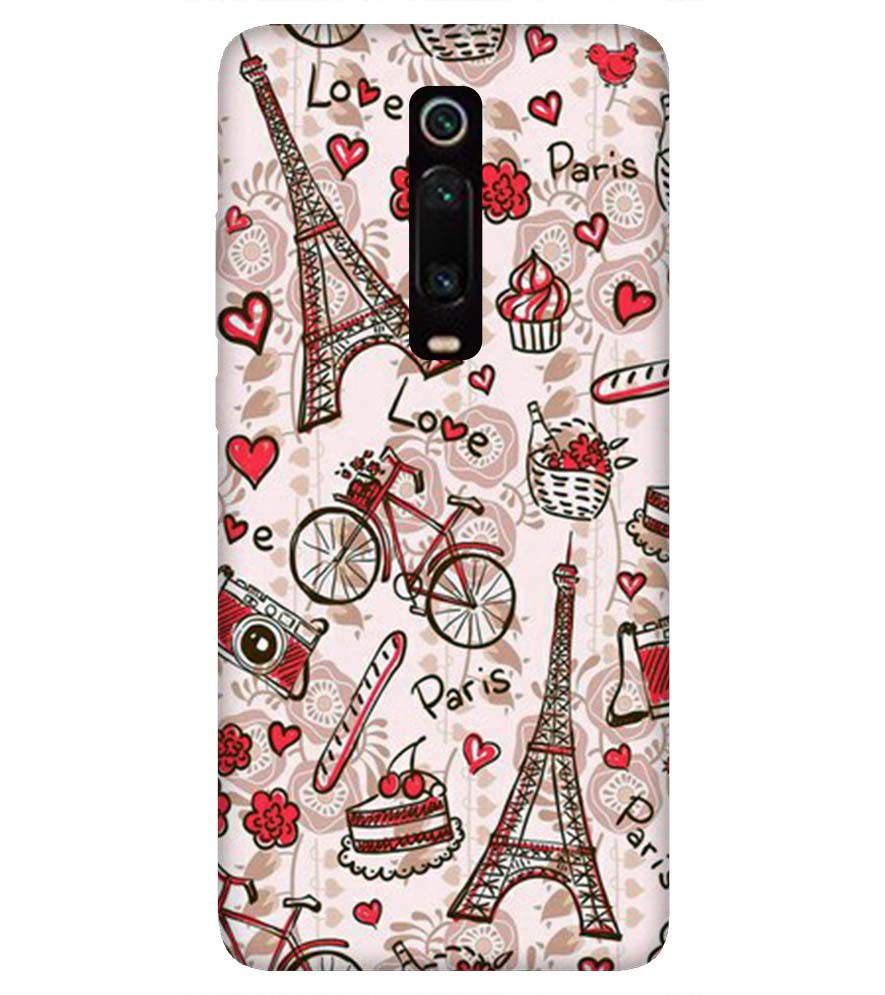 D2109-Love In Paris Back Cover for Xiaomi Redmi K20 and K20 Pro