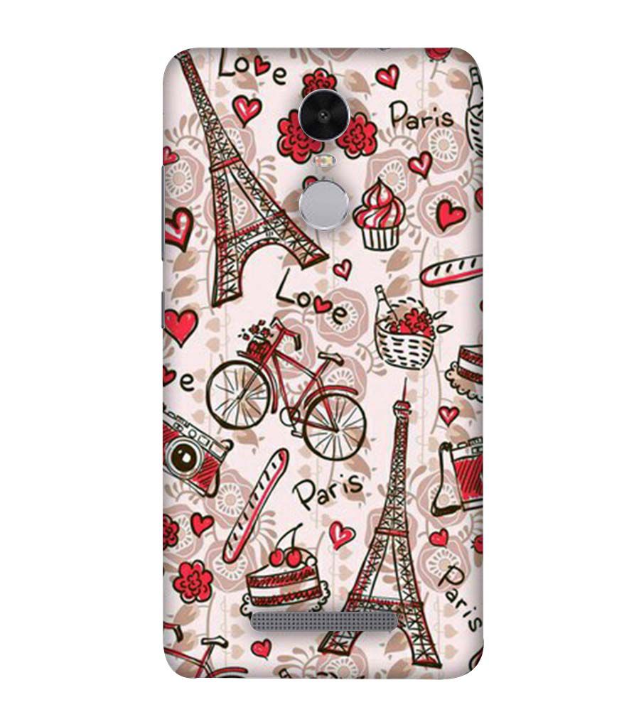 D2109-Love In Paris Back Cover for Xiaomi Redmi Note 4