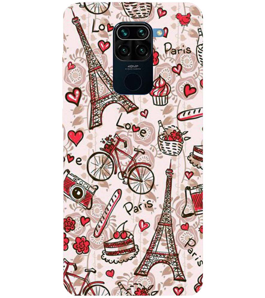 D2109-Love In Paris Back Cover for Xiaomi Redmi Note 9