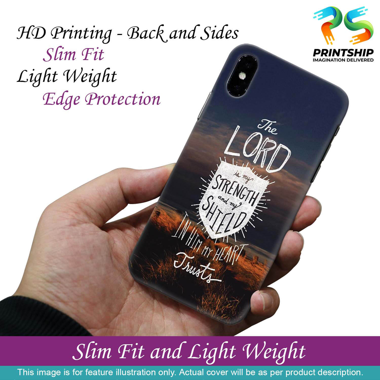 D2206-In Lord My Heart Trusts Back Cover for Huawei Honor Play-Image2