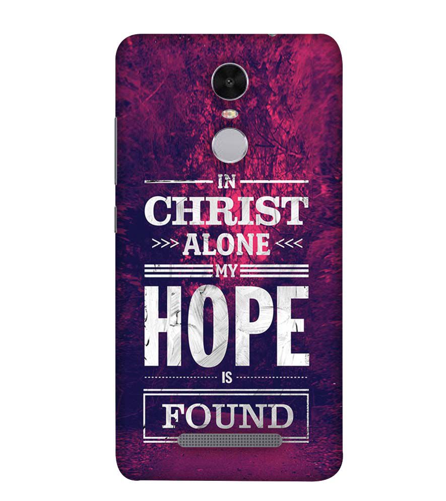 D2208-In Christ I Find Hope Back Cover for Xiaomi Redmi Note 4