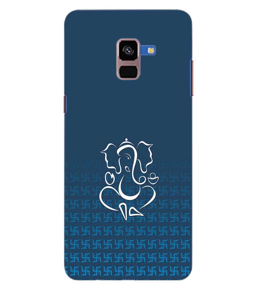 H0056-Swastik and Ganesha Back Cover for Samsung Galaxy A8 Plus