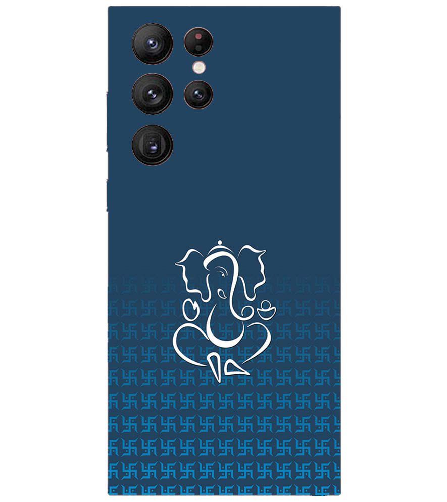 H0056-Swastik and Ganesha Back Cover for Samsung Galaxy S22 Ultra 5G