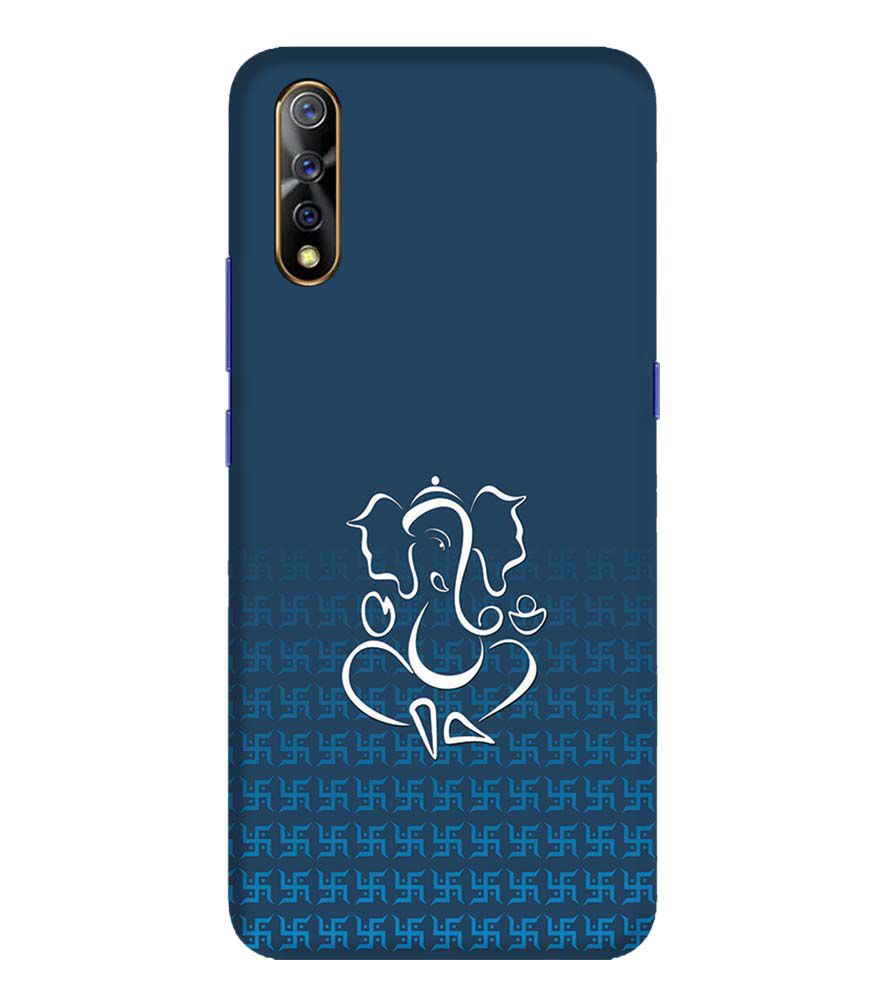 H0056-Swastik and Ganesha Back Cover for Vivo S1