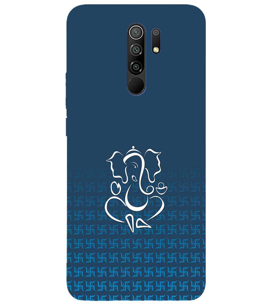 H0056-Swastik and Ganesha Back Cover for Xiaomi Redmi 9 Prime