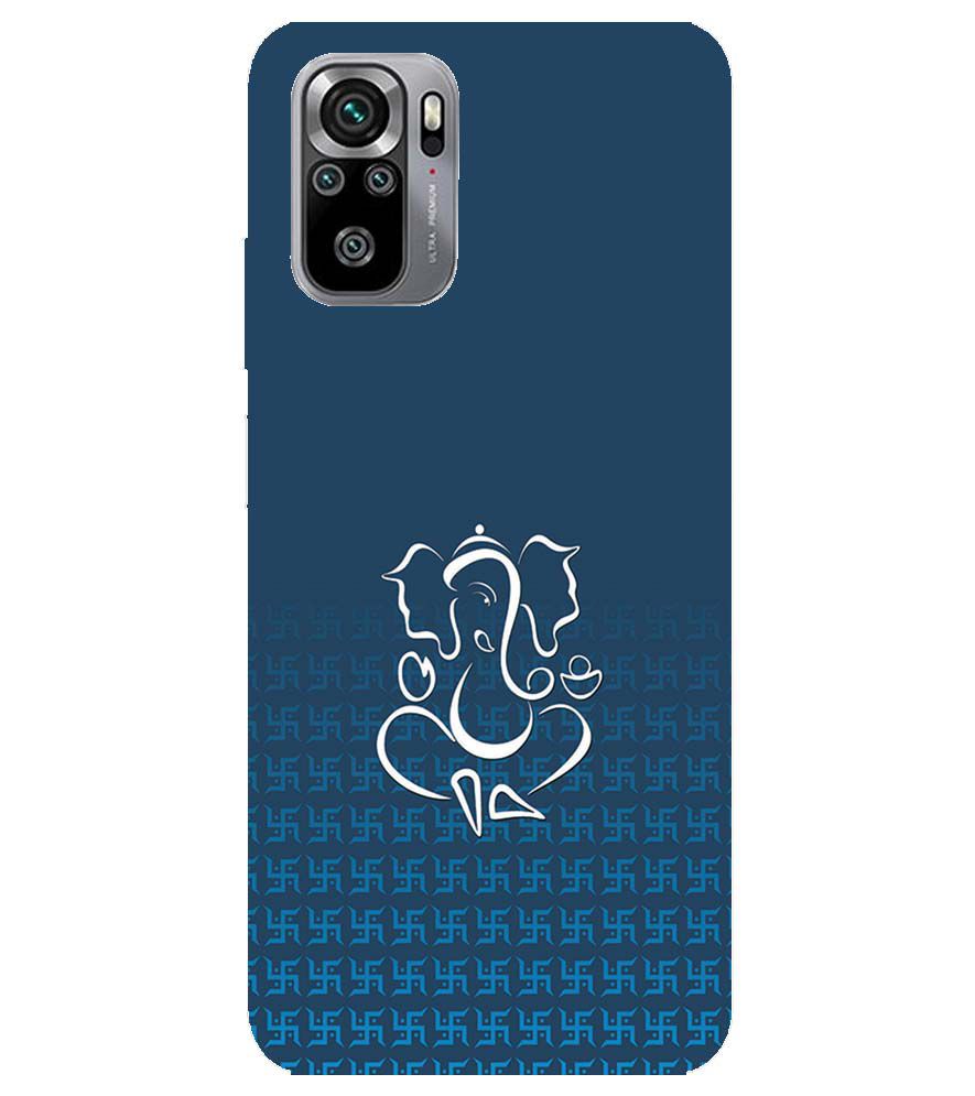 H0056-Swastik and Ganesha Back Cover for Xiaomi Redmi Note 10