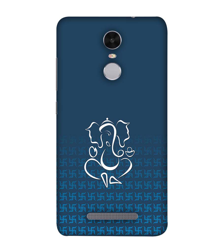 H0056-Swastik and Ganesha Back Cover for Xiaomi Redmi Note 4