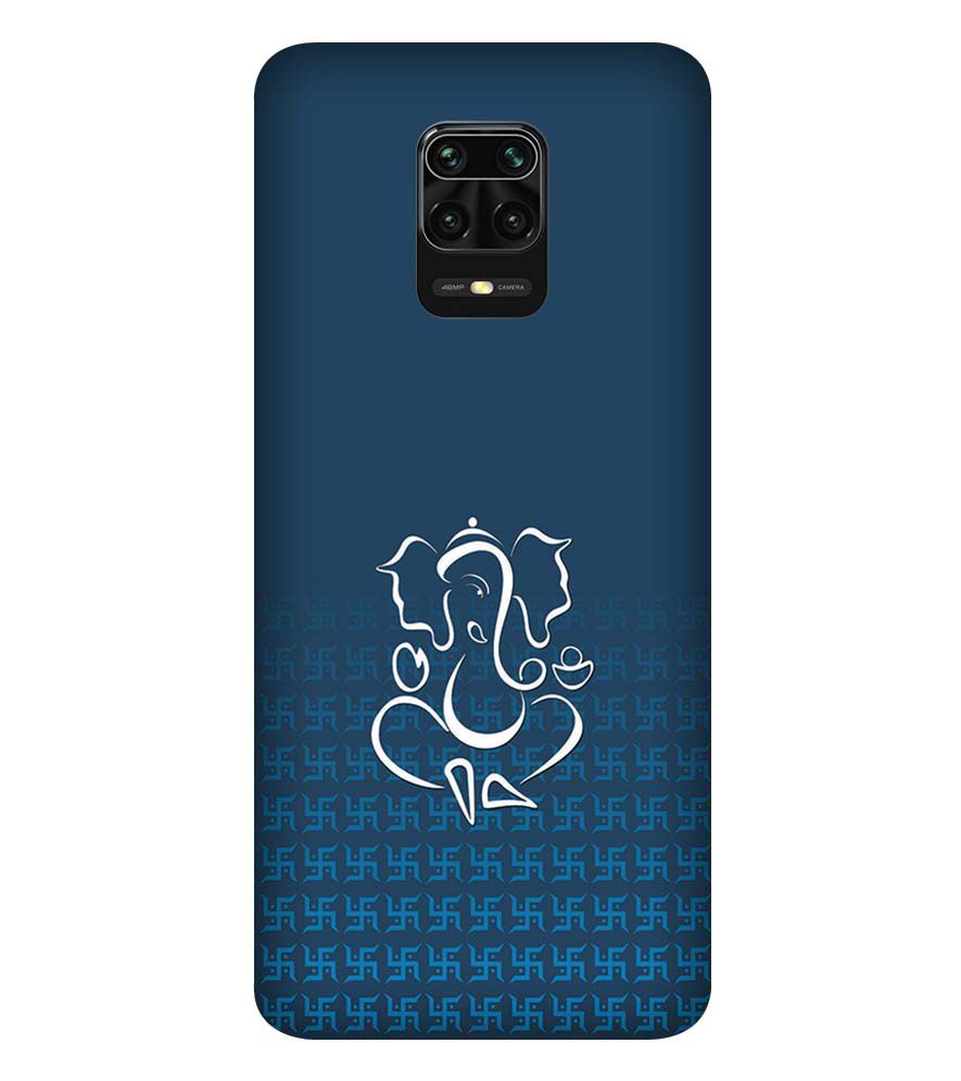 H0056-Swastik and Ganesha Back Cover for Xiaomi Redmi Note 9 Pro