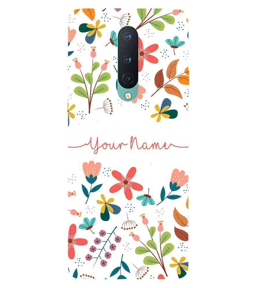 IK5002-Flower with Name Back Cover for OnePlus 8