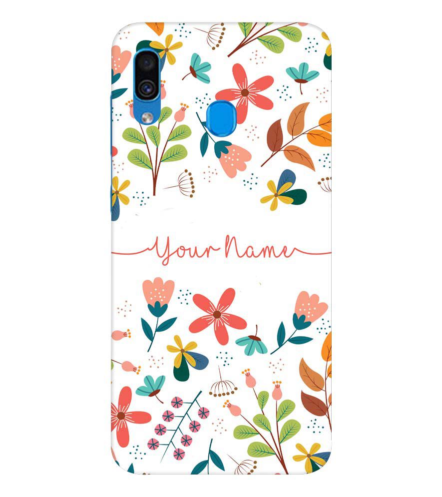 IK5002-Flower with Name Back Cover for Samsung Galaxy A20