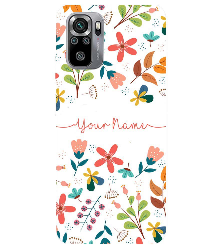 IK5002-Flower with Name Back Cover for Xiaomi Redmi Note 10