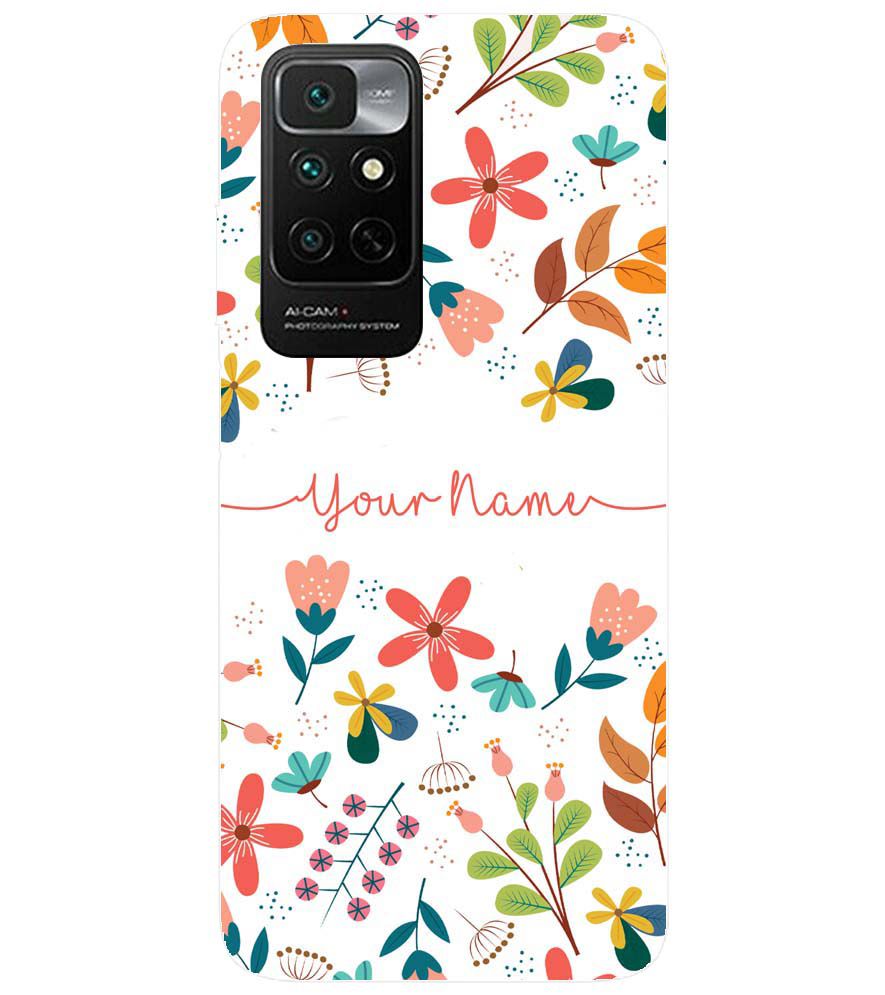 IK5002-Flower with Name Back Cover for Xiaomi Redmi Note 11 4G