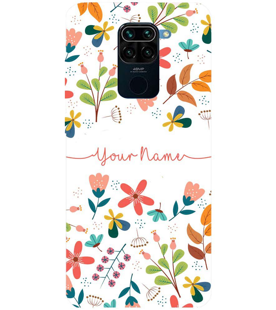 IK5002-Flower with Name Back Cover for Xiaomi Redmi Note 9