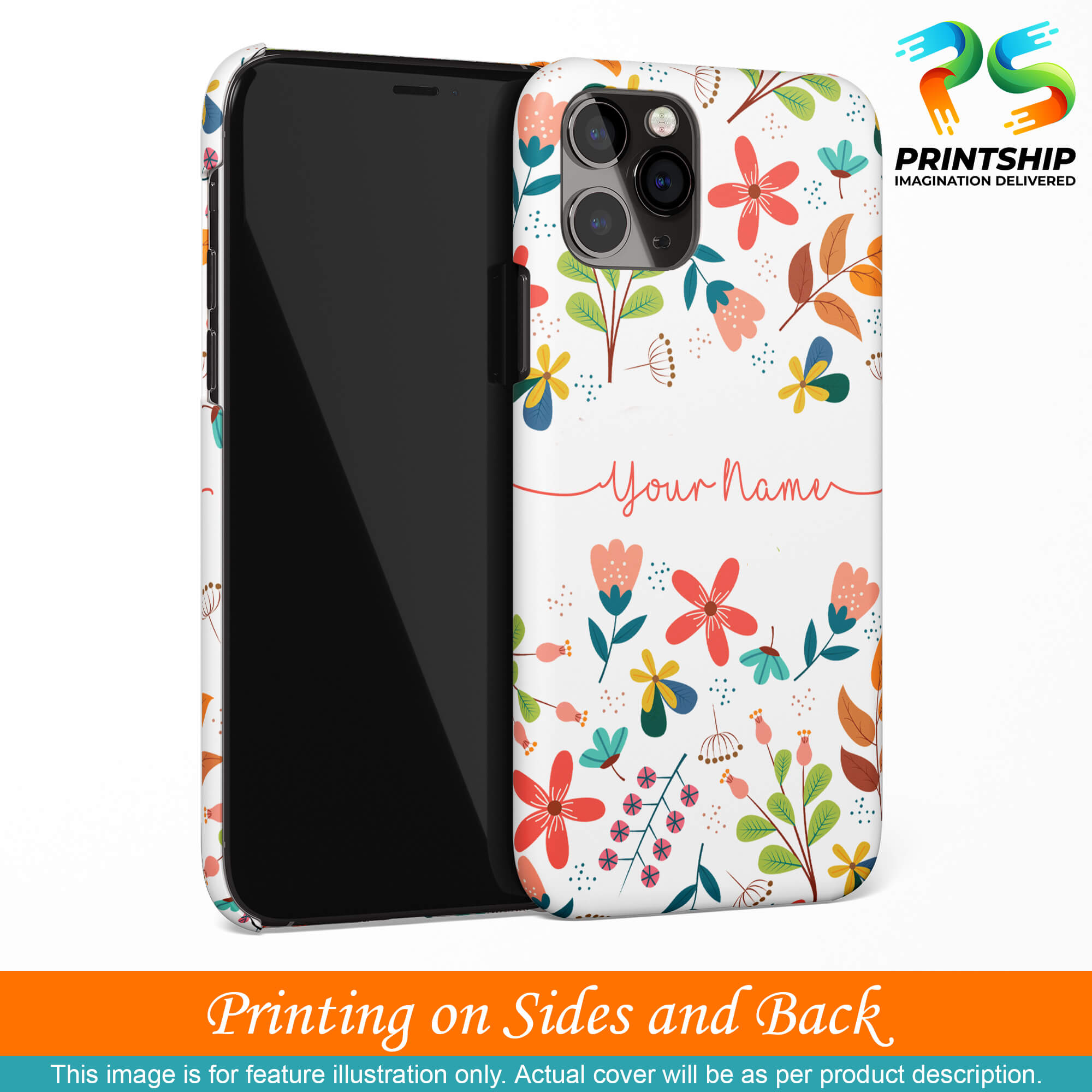 IK5002-Flower with Name Back Cover for Xiaomi Redmi Note 10-Image3