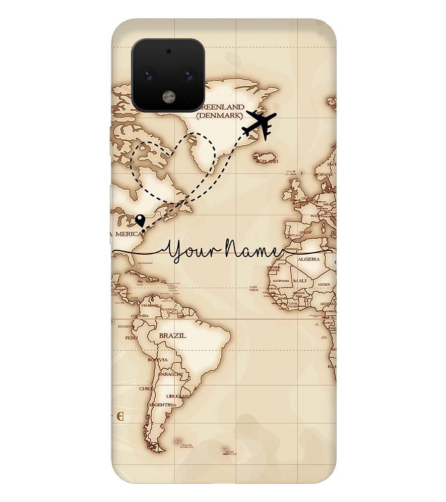 IK5003-World Map with Name Back Cover for Google Pixel 4