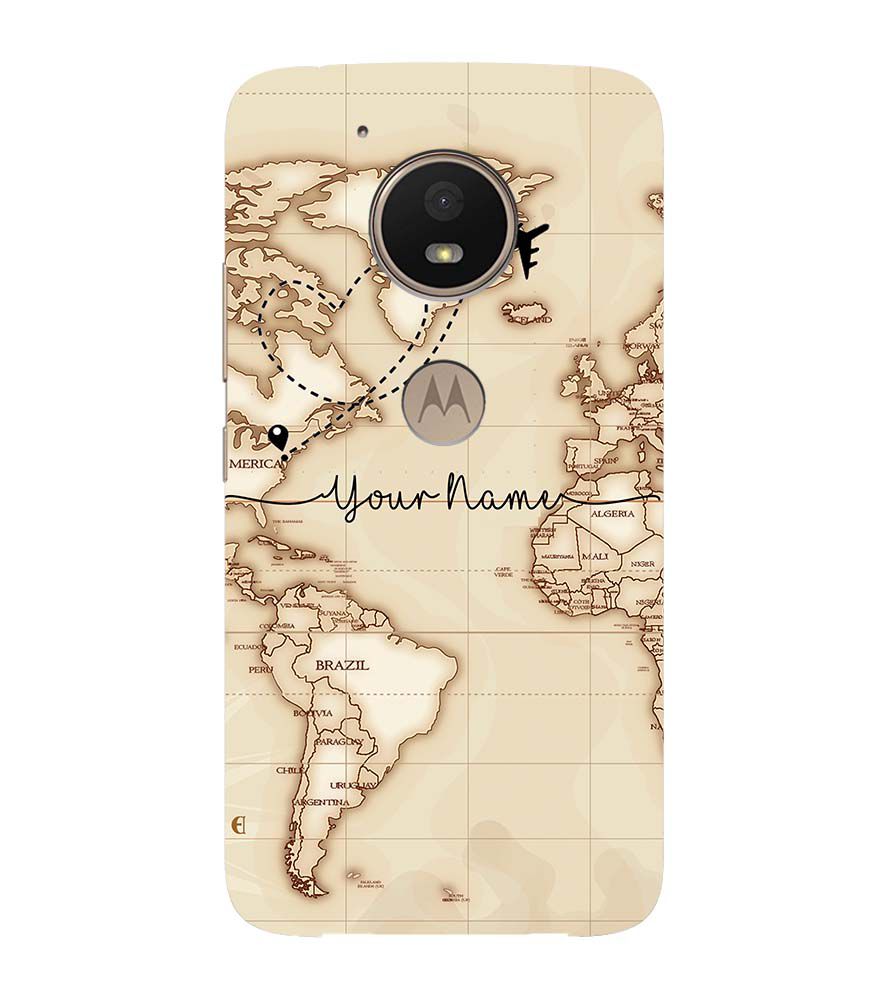 IK5003-World Map with Name Back Cover for Motorola Moto E4 Plus