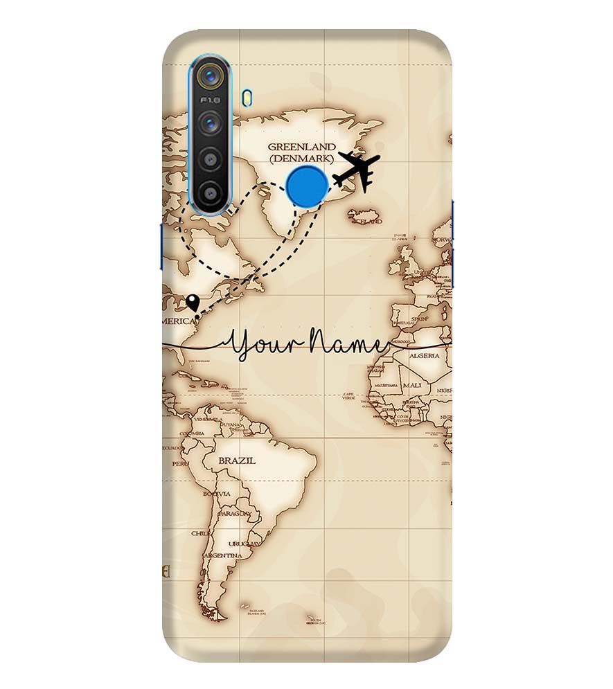 IK5003-World Map with Name Back Cover for Realme 5