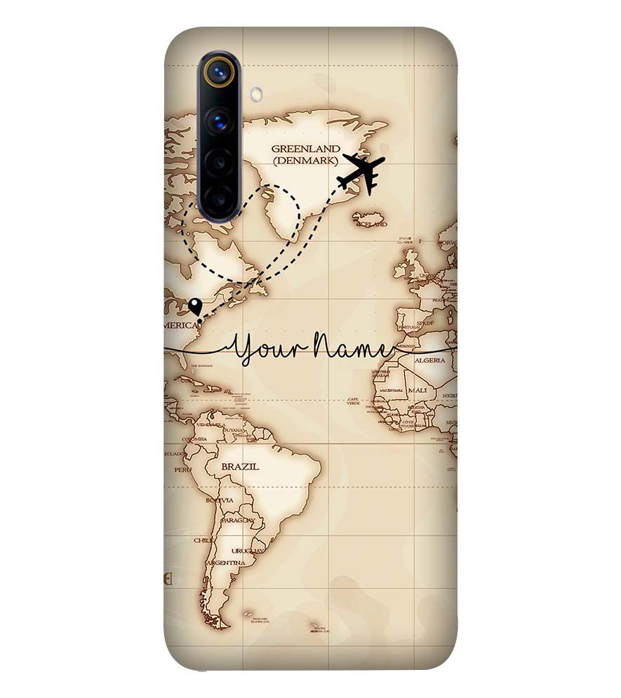 IK5003-World Map with Name Back Cover for Realme 6i