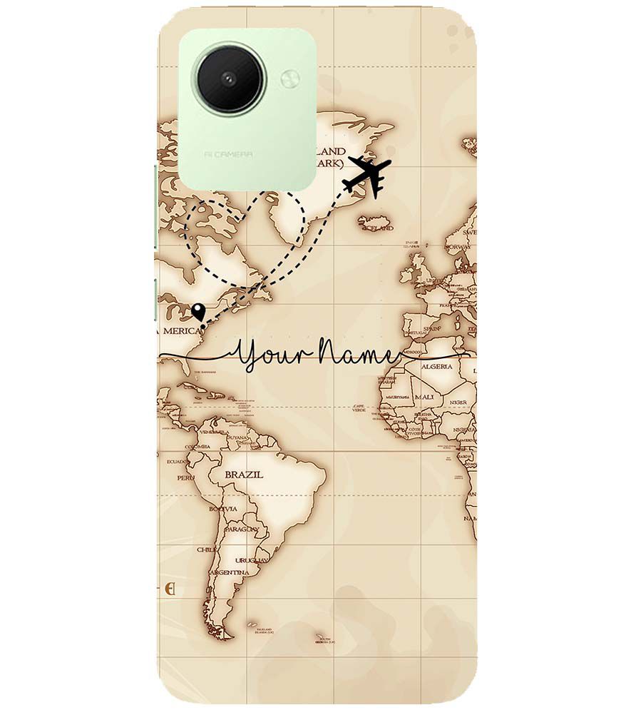 IK5003-World Map with Name Back Cover for Realme C30